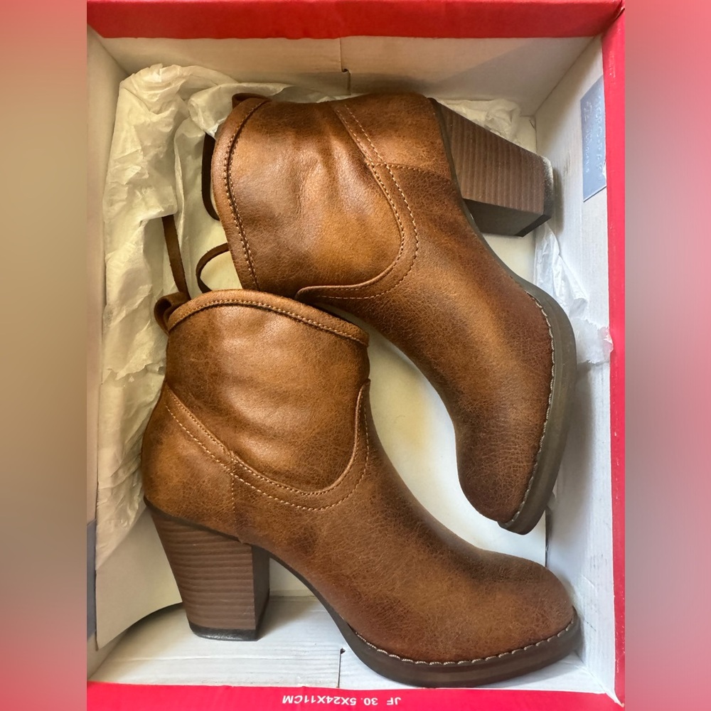 Cognac southwest boot cowboy ankle boot